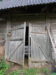 Old doors of old threshing barn